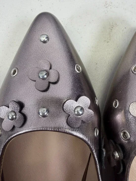 CUSHION WALK by AVON Metallic Floral Studded Ballet Flats Size 7M New - Picture 5 of 10